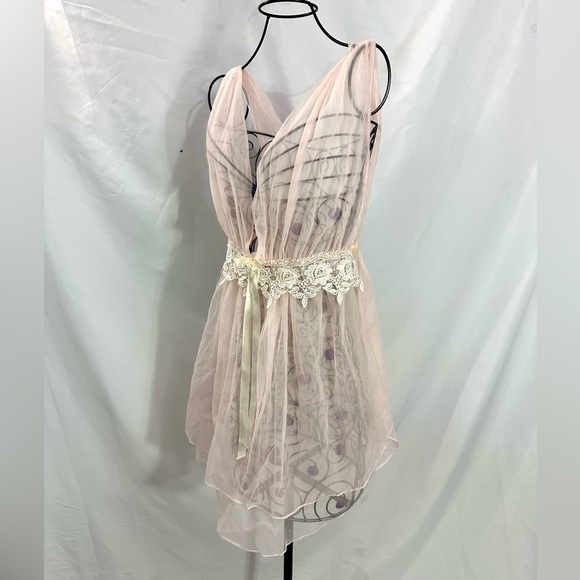 Vintage Delicates pink sheer babydoll size S - Picture 5 of 8
